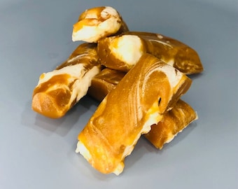 Gourmet Homemade Old-Fashioned, Fuzzy Rabbit Bites”, Sea Salted Caramels LOADED with Tons Of MARSHMALLOW SWIRL