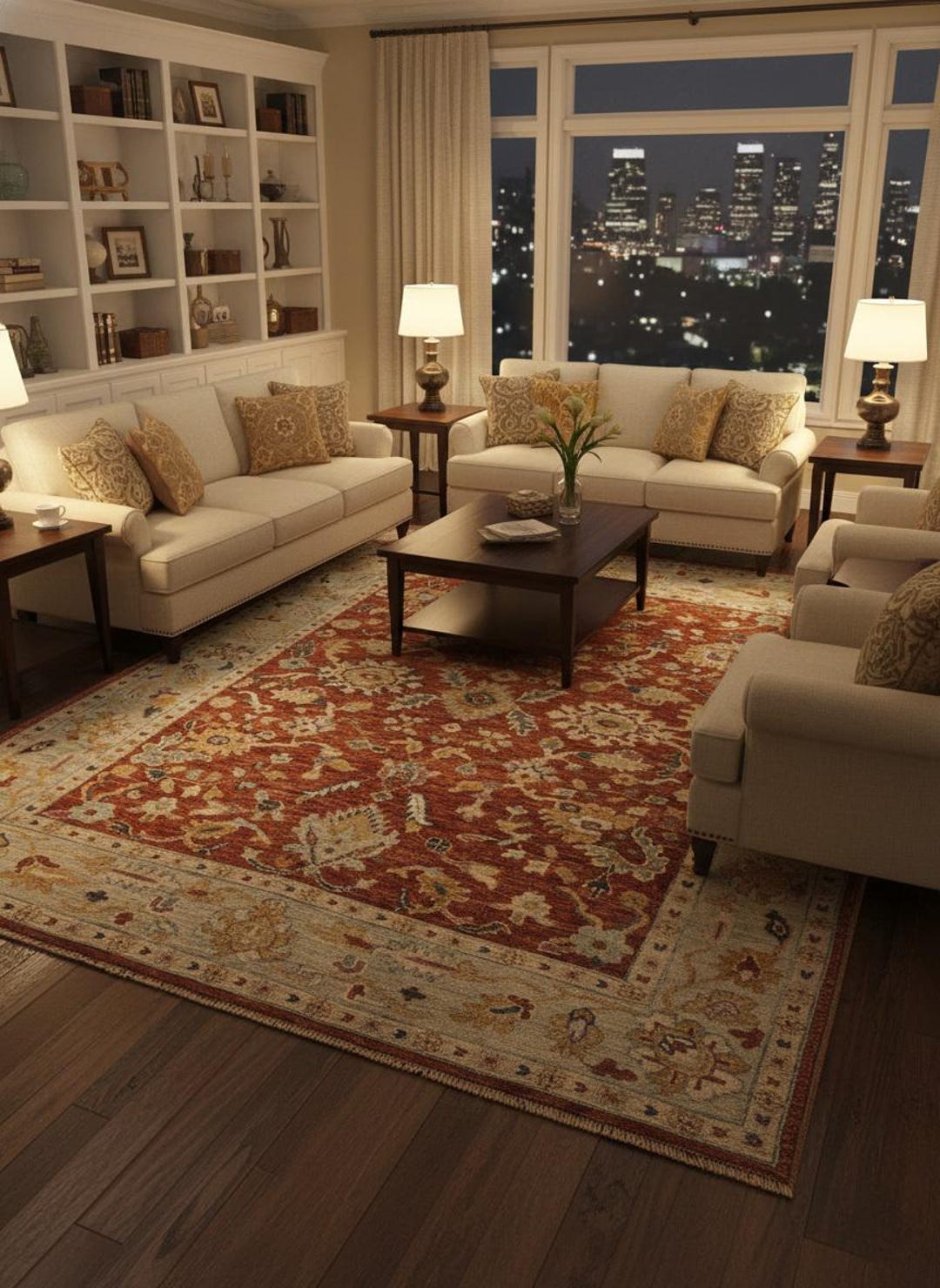 Large Rust Beige Rug Handwoven 8x10 Rust Beige Oushak Rug – Wool Area Rug | Oversized ...