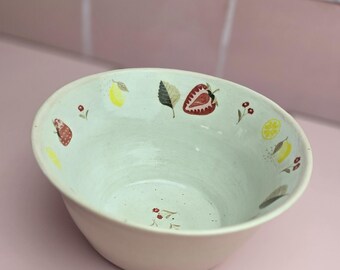 Fruit Bowl  | Snack Bowl | Fruit Bowl | Pink Ceramic Bowl |  Kitchen Décor | Cute Pink Dish | Handmade Pottery