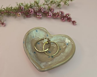 Ceramic Heart Ring Dish | Jewellery Dish | Gift for Her | Pottery Home Décor
