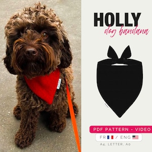 PDF Pattern - HOLLY dog bandana - 4 different sizes available