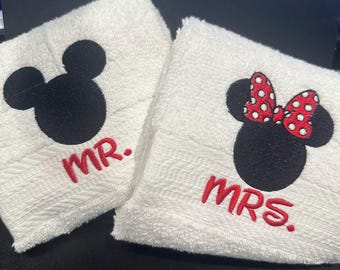 Disney Inspired Embroidered Hand Towels