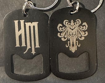 Disney Haunted Mansion Bottle Opener Keychain Laser Engraved