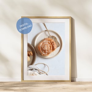 Cinnamon Scroll PRINTABLE Photography | Pastry Print Digital Download