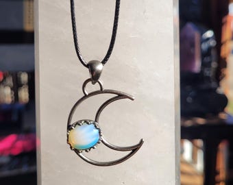 Opal Moon Necklace