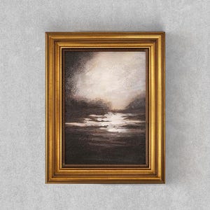 Original Landscape Oil Painting - Light of Life Oil Painting in Golden Frame, Vintage Oil Painting, Signed Size 8x10 Oil Painting