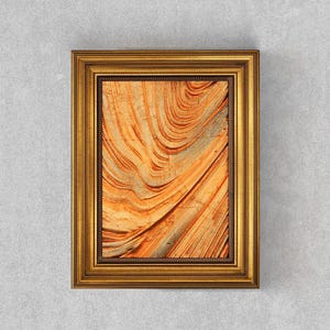 Desert Painting 8x10 Abstract Oil Painting in Golden Frame- Grand Canyon Inspired Golden Painting Oil Hand Paint Landscape Wall Art Vintage