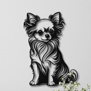 Chihuahua Metal Wall Art, Dog Lover Gift, Chihuahua Dog Metal Poster, Dog Portrait for Garden Wall Decor, Pet Owner Wall Decor