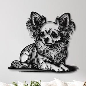 Chihuahua Metal Wall Art, Dog Lover Gift, Chihuahua Dog Metal Poster, Dog Portrait for Garden Wall Decor, Pet Owner Wall Decor