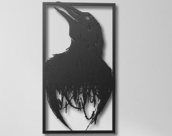Raven Metal Wall Art, Crow Metal Wall Art, Halloween Wall Decor, Gothic Home Wall Decor, The Crow Art, Gothic Gifts