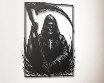 Grim Reaper Wall Art, Reaper Metal Wall Decor, Gothic Gifts, Gothic Wall Decor, Halloween Decor