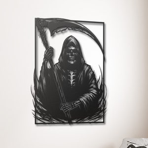 Grim Reaper Wall Art, Reaper Metal Wall Decor, Gothic Gifts, Gothic Wall Decor, Halloween Decor