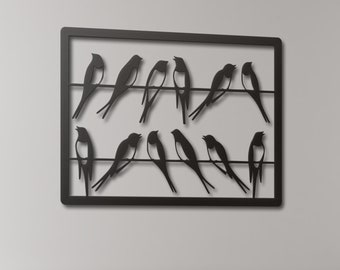 Birds on Branch Metal Wall Art, Birds Metal Wall Decor