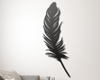 Feather Metal Wall Art, Feather Home Decor