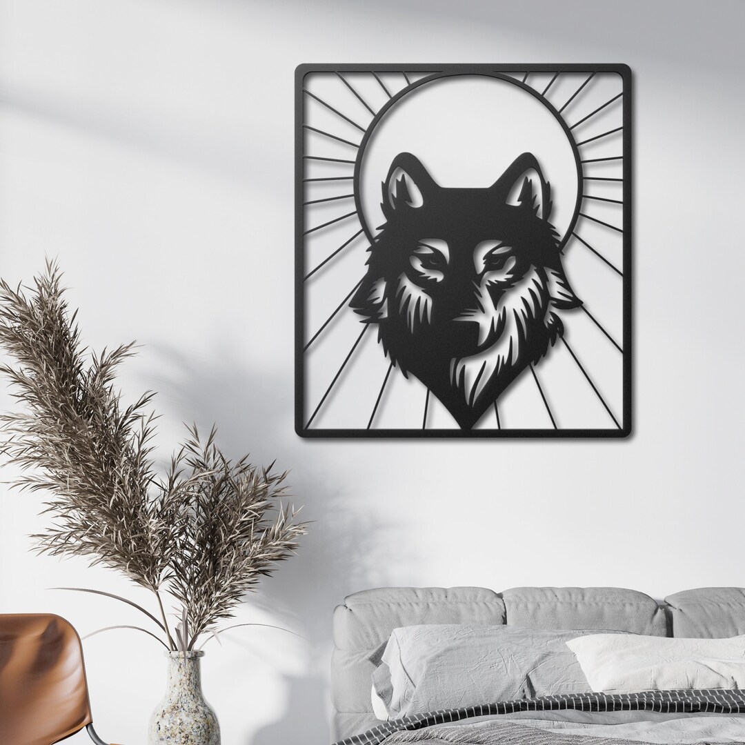 Wolf Metal Wall Art Wolf Metal Wall Sign Etsy