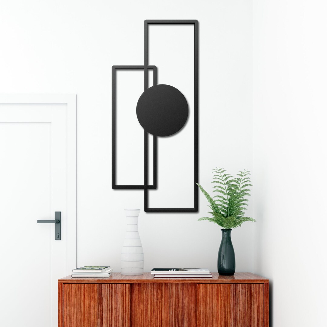 Geometric Metal Wall Art, Modern Metal Wall Decor, Mid Century Decor ...