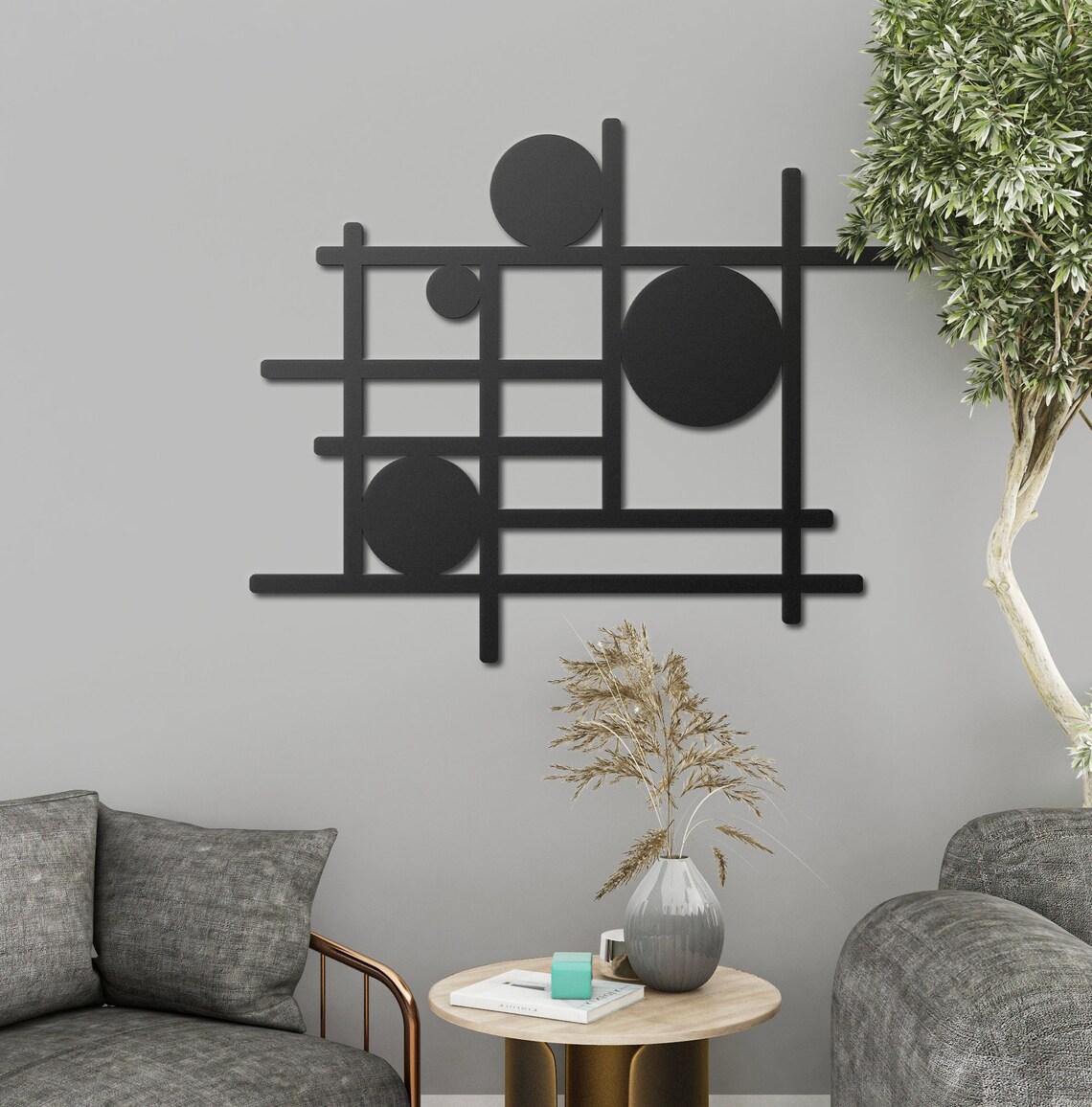 Snapshot of Modern Luxury Metal Wall Decor Geometric Minamalist Wall Art Etsy
