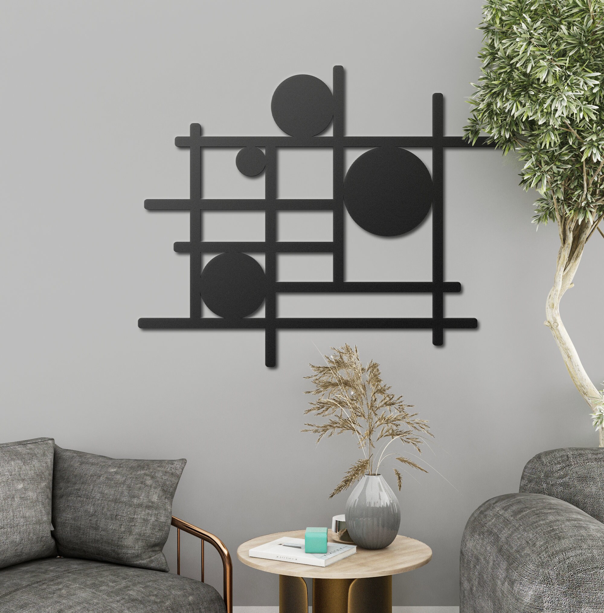 Modern Luxury Metal Wall Decor, Geometric Minamalist Wall Art - Etsy