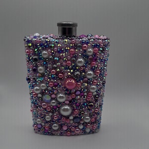 FLASK blinged with rhinestones\ woman flask\Flask/ rhinestone flask\bling flask\ Pink flask\ feminine flask\ girly flask\ girl flask