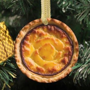 Custom Personalized Cute Portugese Egg Tart Novelty Gift for Tarts Foodie Lover Food Christmas Ornament (Flat Design, NOT 3D)