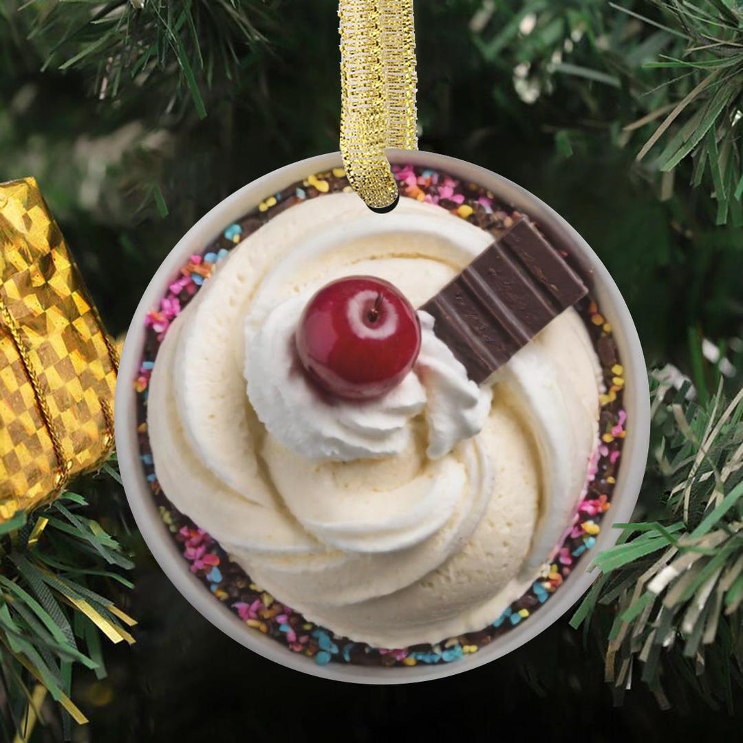 Custom Sundae Custom Vanilla Ice Cream Sundae With a Cherry Favorite Food for Foodie ...