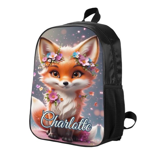 Personalized Kids Backpack Set - Fox Design, Includes Lunch Bag & Pencil Case, School Or Travel