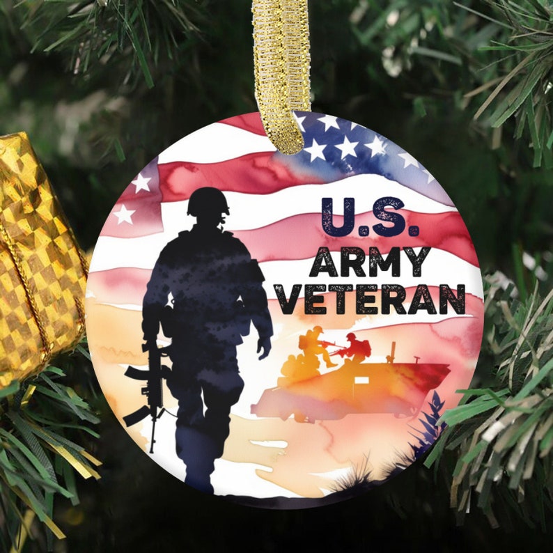 Selection of Christmas Xmas Ornament United States Army Veteran