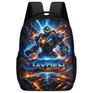 Sac à dos robot Gamer School Backpack Futuristic Battle Bookbag Fournitures scolaires pour garçons et enfants