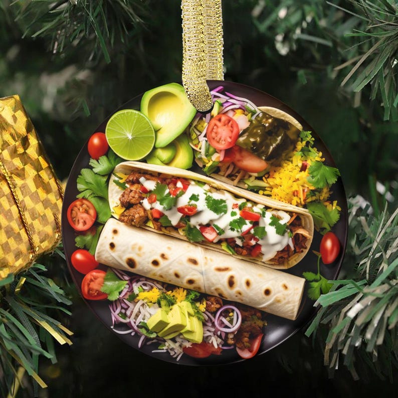 Custom Mexican Burrito Mexico Favorite Food for Foodie Lover Ornament ...