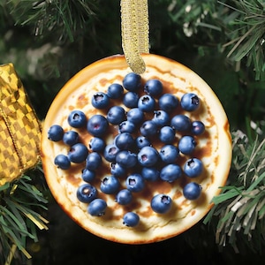 Custom Blueberry Pancake  Delicious Foodie Breakfast Food for Foodie Blueberries Pancakes Lover Ornament (Flat Design, NOT 3D)