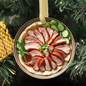 Custom Personalized Food Ornament, Peking Duck, Hoisin Sauce, Pancakes, Chinese Cuisine, China Christmas Gift (FLAT DESIGN, NOT 3D)