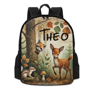 Sac à dos personnalisé pour tout-petit avec animaux des bois