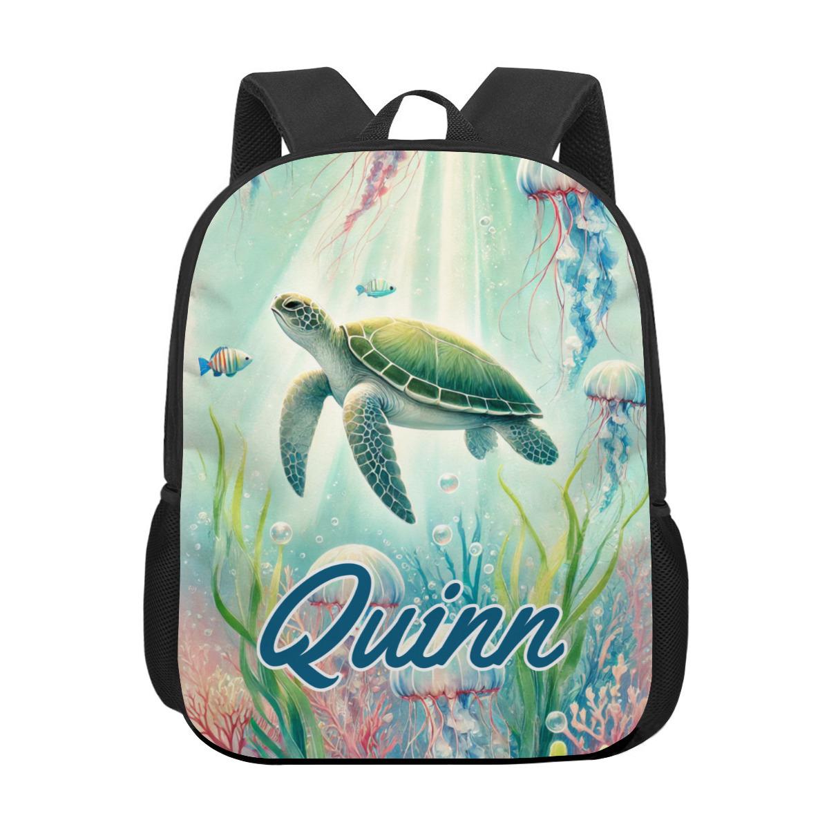 Backpack Sea Turtle Schoolbag Custom for Kids Bookbag and Lunchbox ...