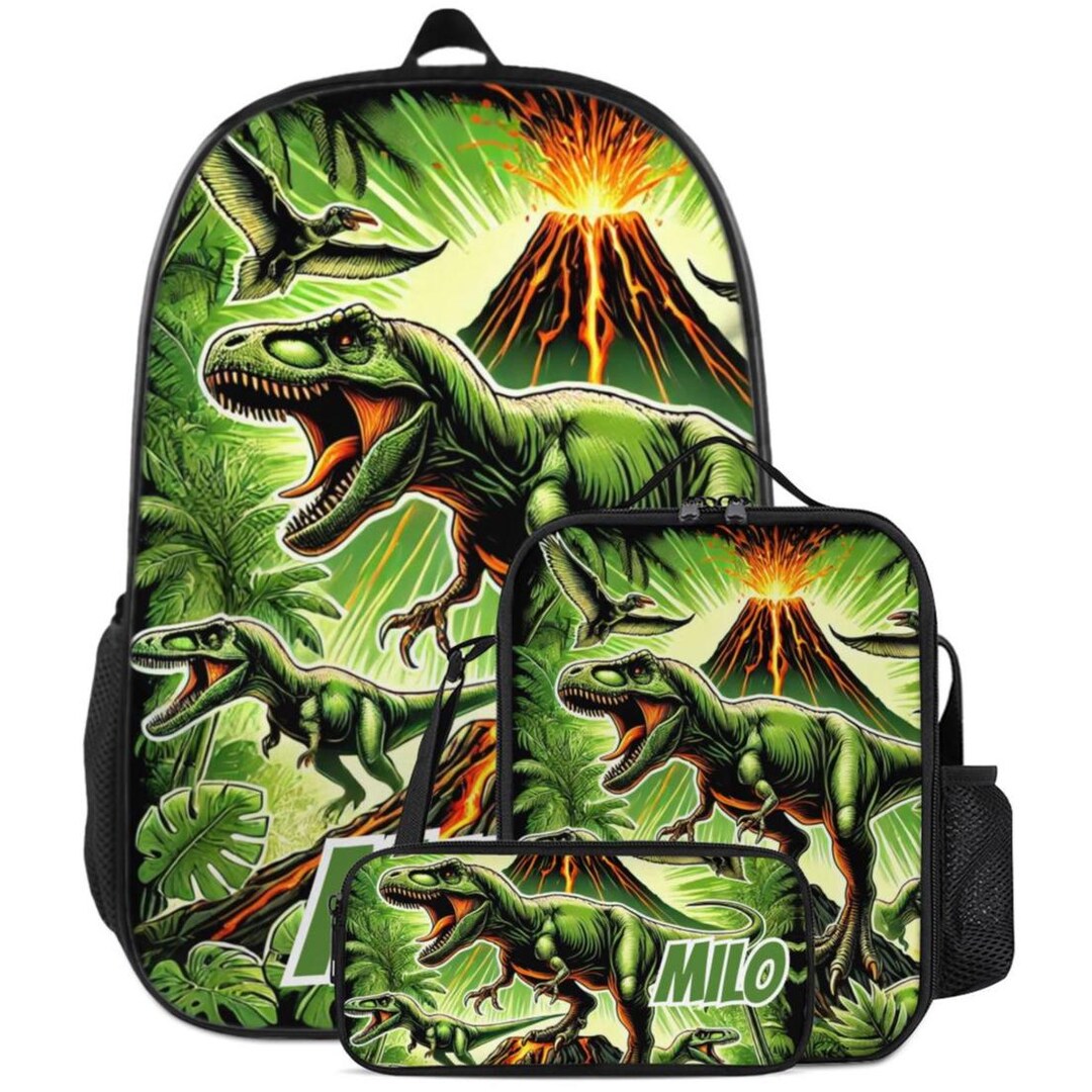 バックパック T-Rex 恐竜 スクールバッグ 男の子用 カスタム ブック