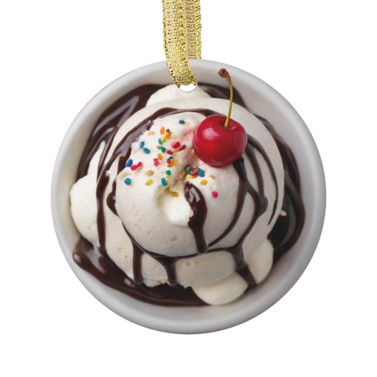Custom Sundae Custom Vanilla Ice Cream Sundae With Chocolate Syrup Favorite Food for ...