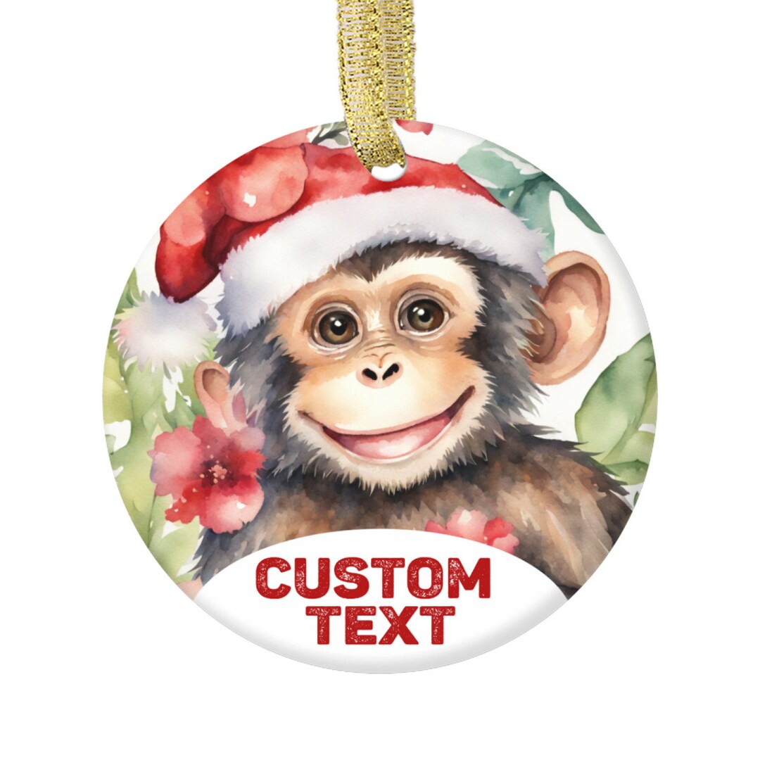 Personalized Variety of Christmas Xmas Ornament of a Monkey Animal Ornaments of Monkeys