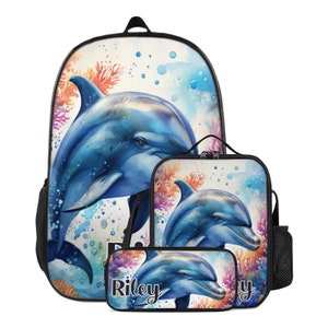 Ensemble de sac à dos personnalisé avec nom personnalisé, sac à dos, trousse à crayons pour enfant d'âge préscolaire, fille et garçon, école primaire personnalisée