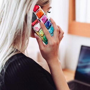 Paintbox Case for iPhone 11,12,13,14,15,16,17 Pro/Pro Max/Plus/Mini/Air Watercolor Art Paint Palette Colorful Cool Artist Gift (FLAT DESIGN) image 8