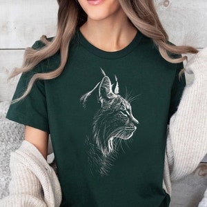 オオヤマネコ シャツ、カナダ オオヤマネコ T シャツ、野生猫シャツ ギフト、大型猫 T シャツ、オオヤマネコ愛好家ギフト、ボブキャット シャツ、野生動物 T シャツ、国立公園 T シャツ