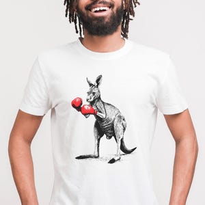 Boxing Kangaroo Unisex Tee - Fun Graphic T-Shirt for Casual Wear, Fitness Enthusiasts, Birthdays, Sports Fans, Gift, Aussie Attitude