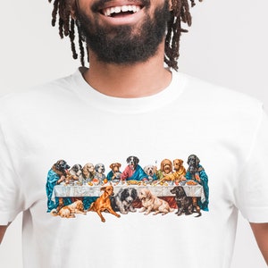 Last Bark Supper T-Shirt, Funny Dog Lover Gift, Leonardo da Vinci Art