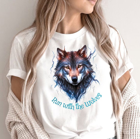 Corri con la maglietta dei lupi maglietta animale spirito lupo selvaggio maglietta del branco di lupi maglietta da jogging da corsa regalo per l amante del lupo maglietta da palestra e fitness