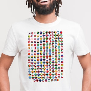 Welt Flaggen Shirt, internationale Reise T-Shirt, Unisex Geographie Lern T-Shirt, Weltländer, Flaggen Lern Shirt, Geographie Geschenk