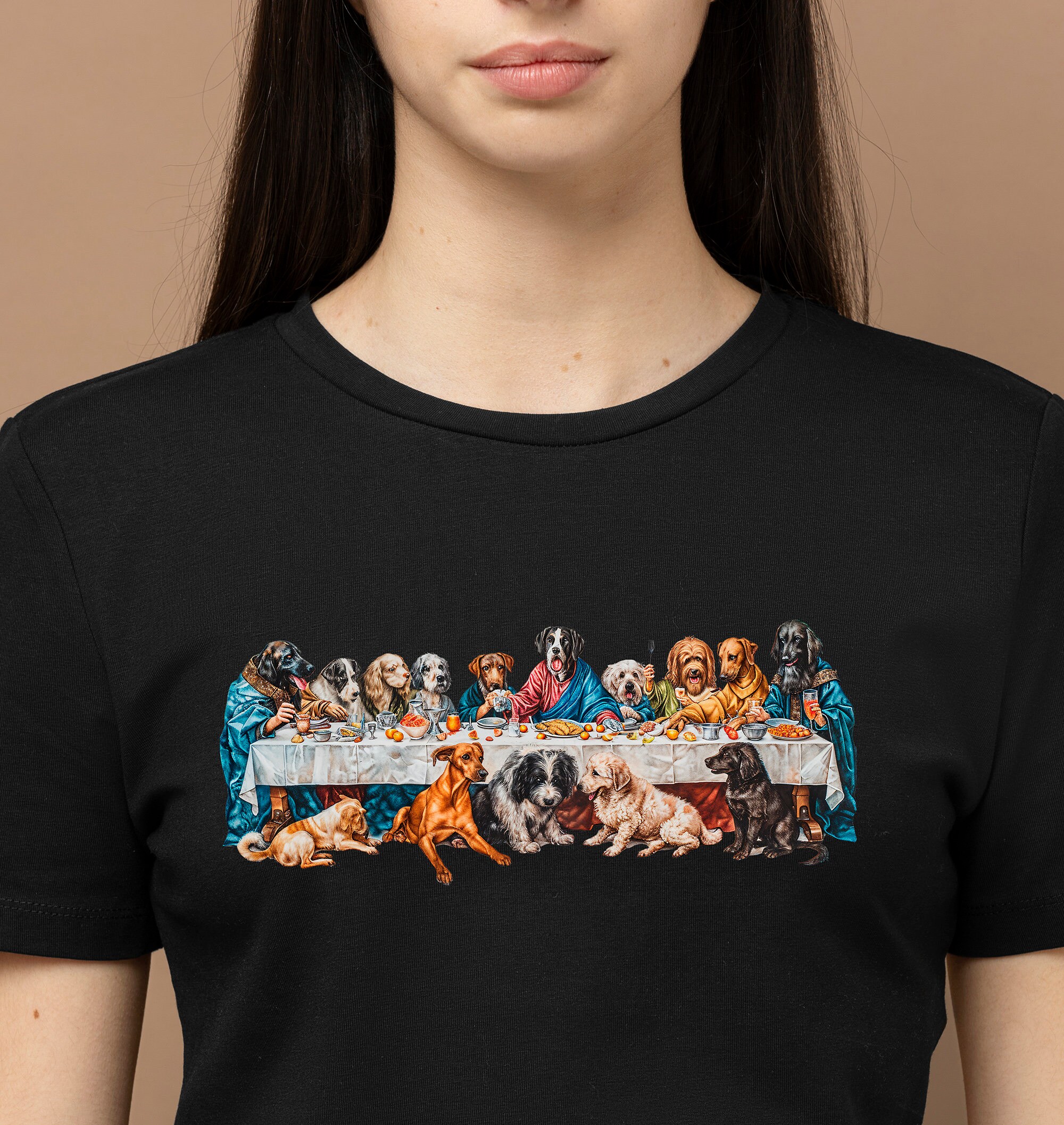 Last Bark Supper T-shirt, Funny Dog Lover Gift, Leonardo Da Vinci