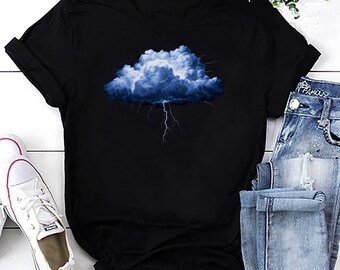 Storm Cloud Lightning Tee, Meteorology Gift, Cloud T-shirt