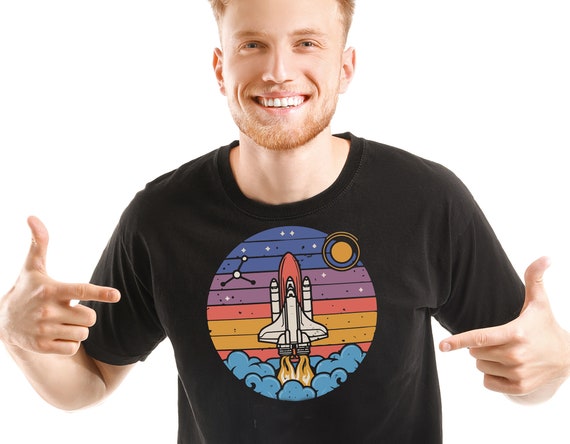 Retro Rocket Ship Launching T-Shirt Space Retro Rocket Ship Launching T-Shirt Space
