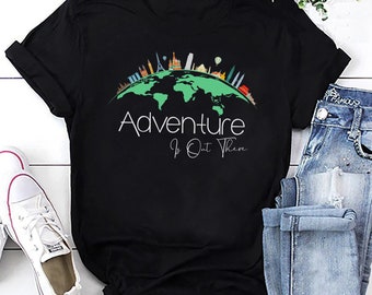 Abenteuer Weltkarte T-Shirt: Fernweh T-Shirt