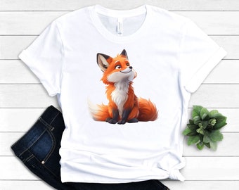 Firefox Graphic T-shirt, Whimsical Fox Unisex bomullströja