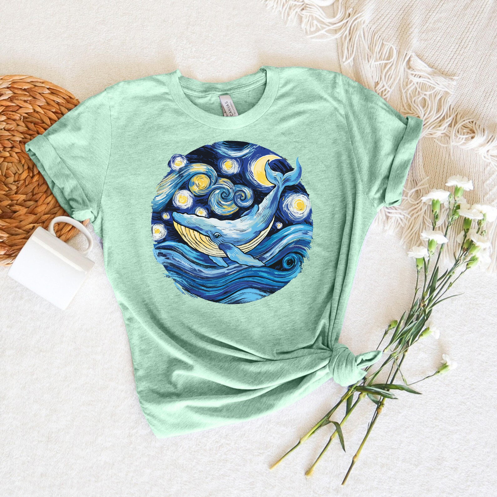Starry Night Whale Tee, Vincent Van Gogh's Starry Night Starry Night Whale Tee, Vincent Van Gogh's Starry Night