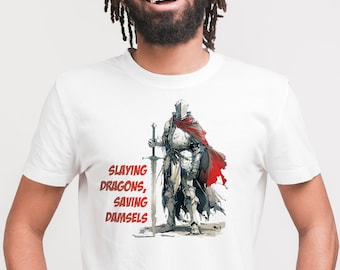 Drachentöter Ritter T-Shirt, Lustiges mittelalterliches Krieger Geschenk